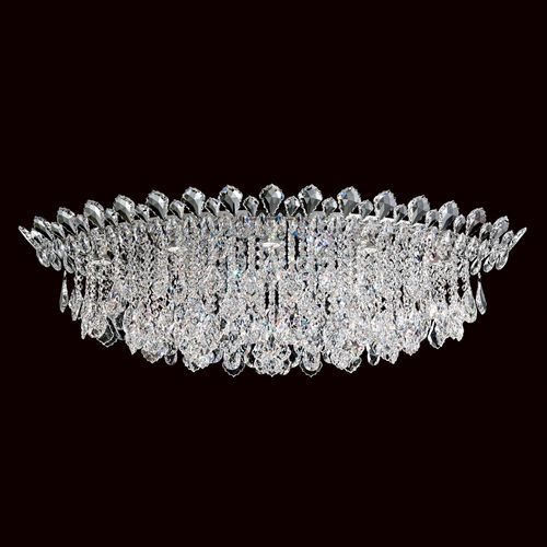 Schonbek Trilliane Strands 8-Light Ceiling Light in Stainless Steel with Clear Heritage Crysta