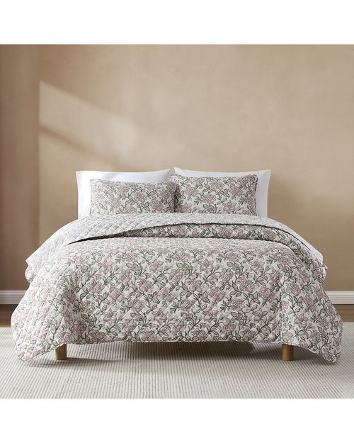 Zara Floral Block Reversible Quilt Set