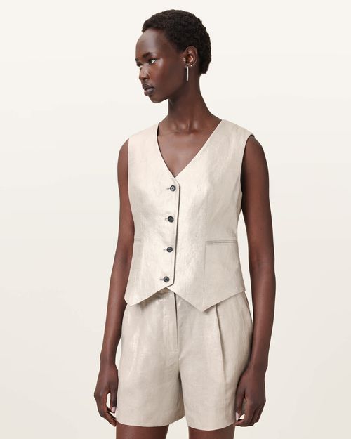 Averie Relaxed Fit Linen Vest
