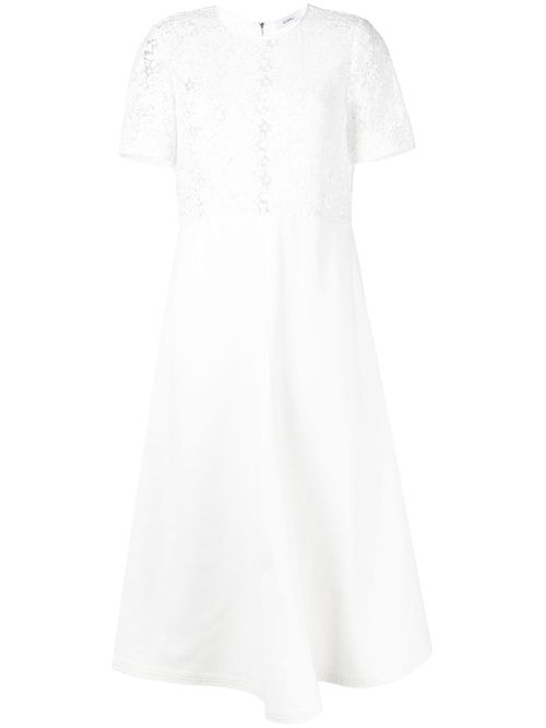 Macramé-panel lace dress - White