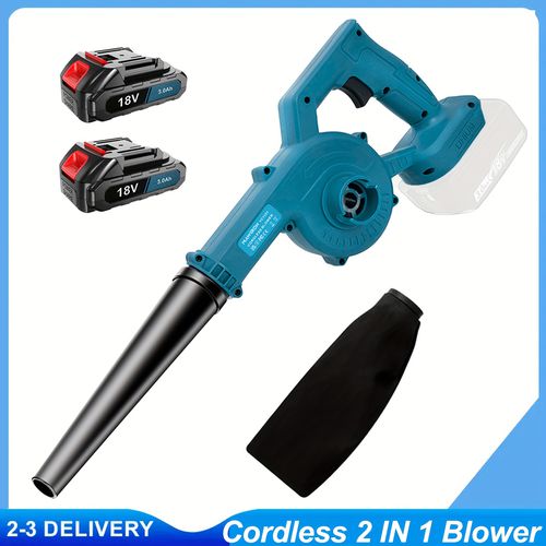TEMU Cordless Leaf Blower With 2x 3000mah Lithium-ion Batteries - Heavy-duty Electric Leaf Blower, Lightweight Garden Blower With Extension Tube