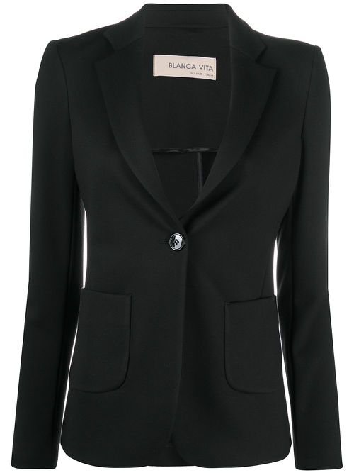 Single-breasted blazer jacket - Black