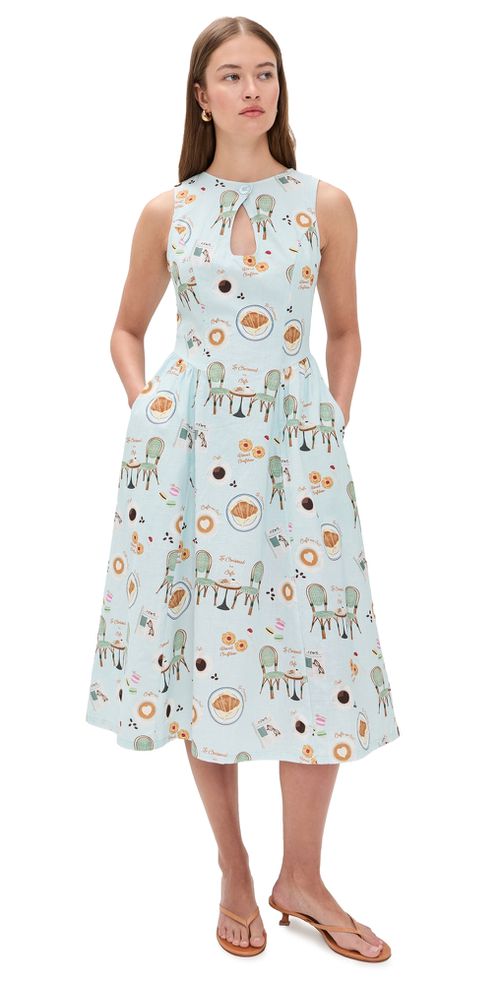 Graphic Midi Dress Bluebell