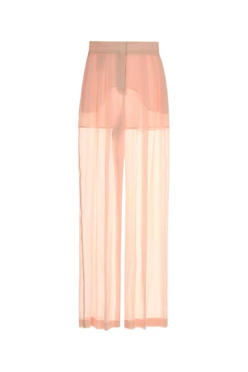 Silk Wide-Leg Trousers — Pink