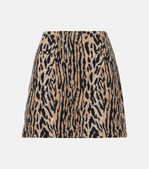 Rixo Mariah leopard-print miniskirt