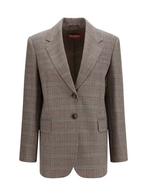 Checked Wool Blazer — Gray