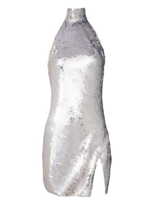 Sequin-embellished mini dress - Silver