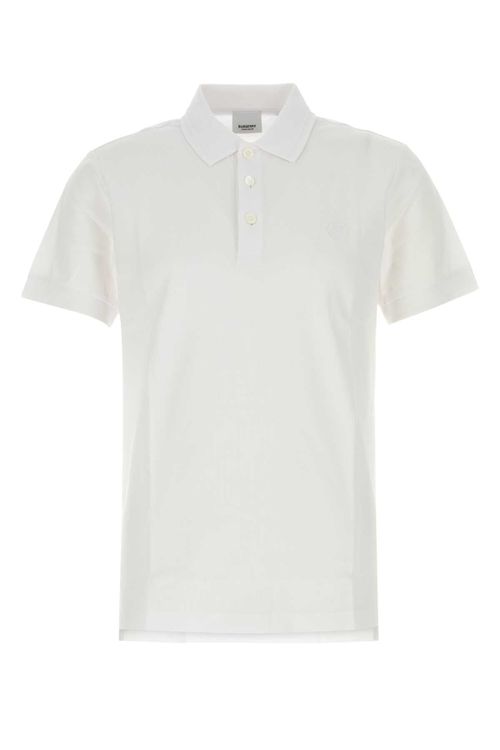 White Piquet Cotton Polo Shirt — White