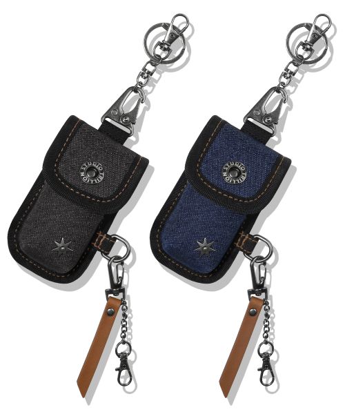 Denim Star Rivet Multi Pouch Keyring_2color