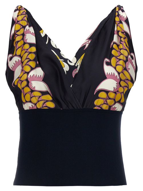 Printed Silk Blouse — Black