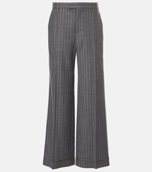 Wide-leg virgin wool pants