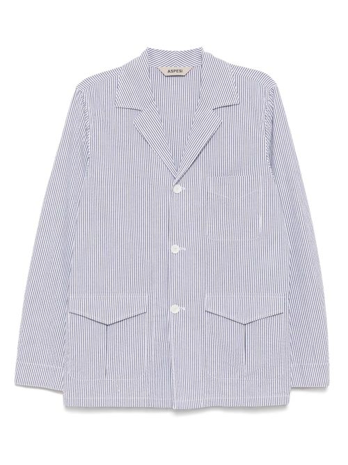 ASPESI striped single-breasted blazer - 20098 - RIGA BLU / BLUE STRIPE