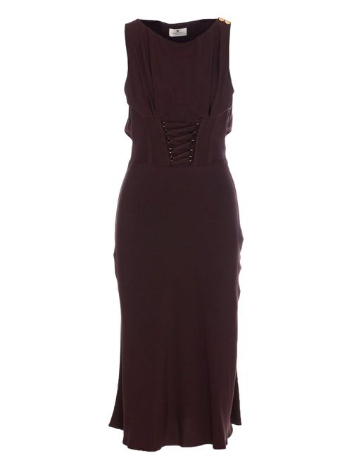 Elisabetta Franchi corset-style dress - Brown