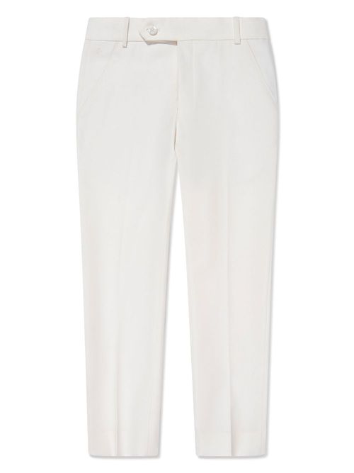 Logo-embroidered trousers - White