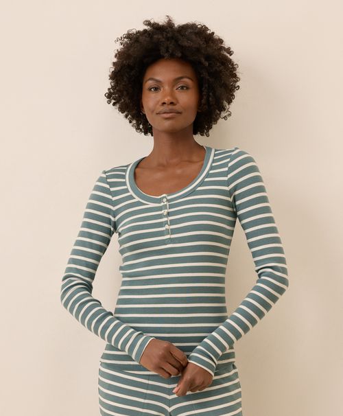 Women's Napa Stripe Easy Rib Slim Henley