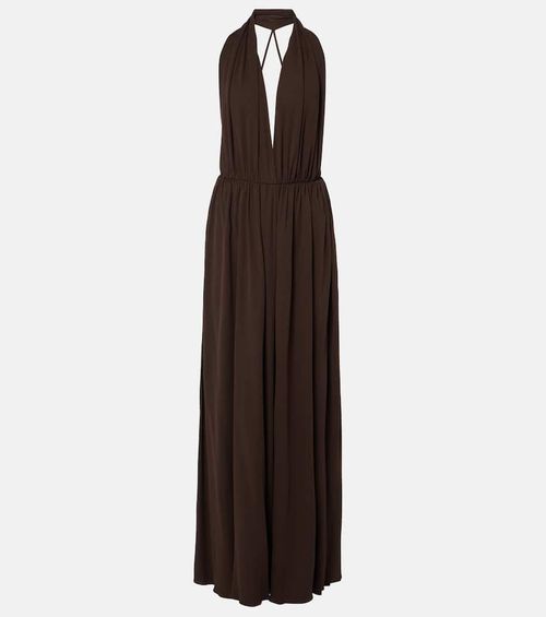 Pharao gathered jersey crêpe gown