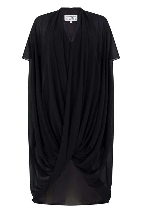 MM6 Asymmetric Draped Mini Dress with V-Neck