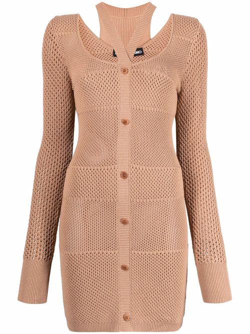 Knitted midi dress - Neutrals
