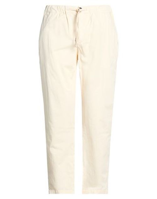 Man Pants Cream Size 34 Cotton, Linen, Elastane