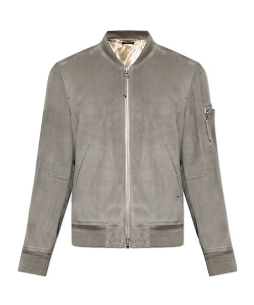 Ribbed Trim Bomber Jacket
