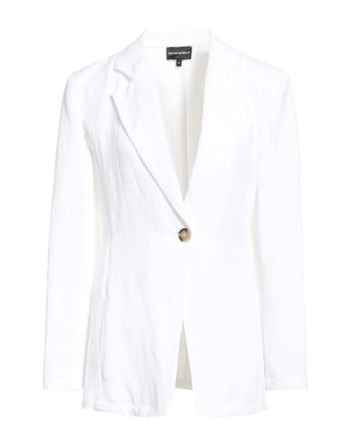 Woman Blazer White Size 6 Viscose, Linen