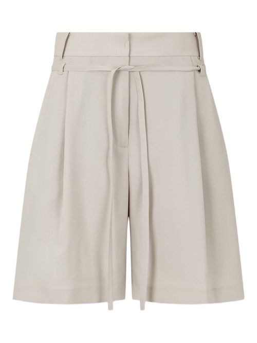 Pleated waist-tie shorts - Neutrals