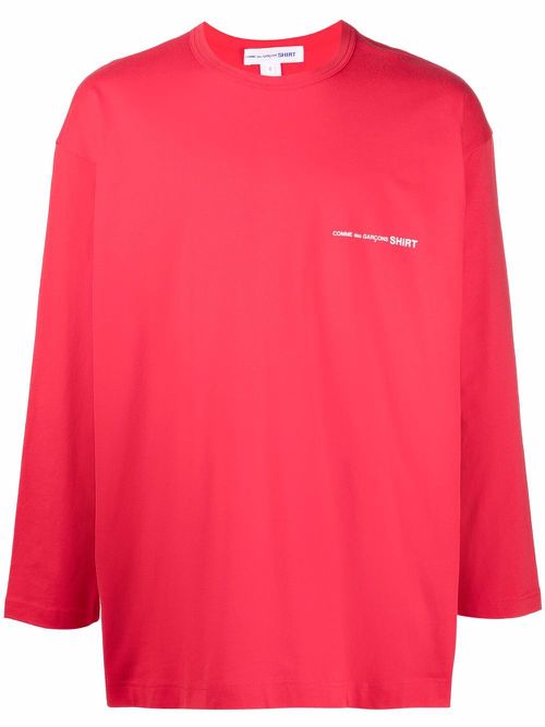 Chest logo-print jumper - Red