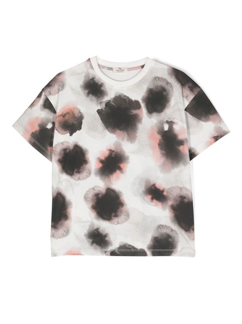 Abstract-print T-shirt - Neutrals