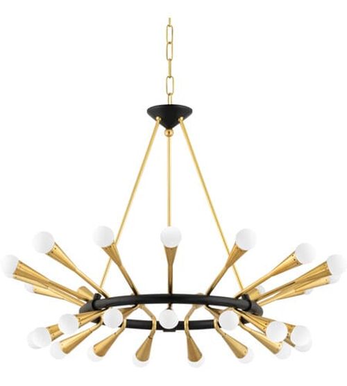 Corbett Aries 30-Light Transitional Chandelier in Vintage Polished Brass And Deep Bronze