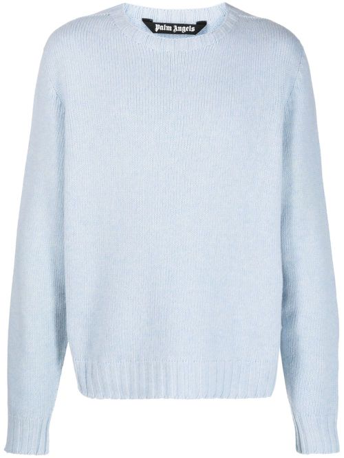 Logo-intarsia jumper - Blue