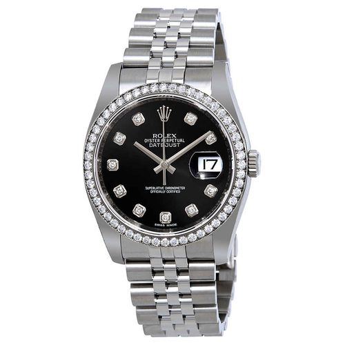 Oyster Perpetual Datejust 36 Black Dial Stainless Steel Jubilee Bracelet Automatic Ladies Watch 116244BKDJ