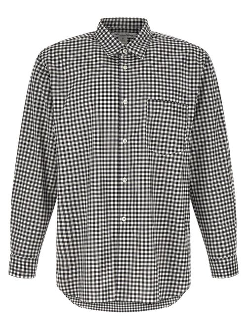 Gingham Cotton Shirt — Black