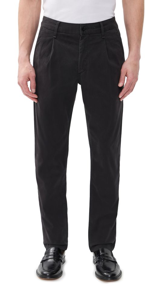 Evan Pleated Chino Pants Black