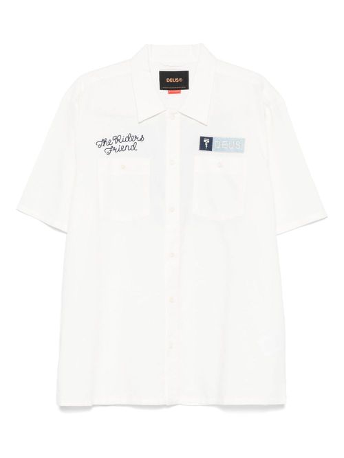 Deus Ex Machina logo-patch shirt - White