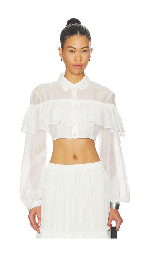 Aniye By Carmen Crop Shirt in Cream. - XXS also in M
