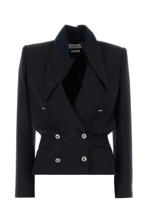 Double-Breasted Wool Blazer — Navy