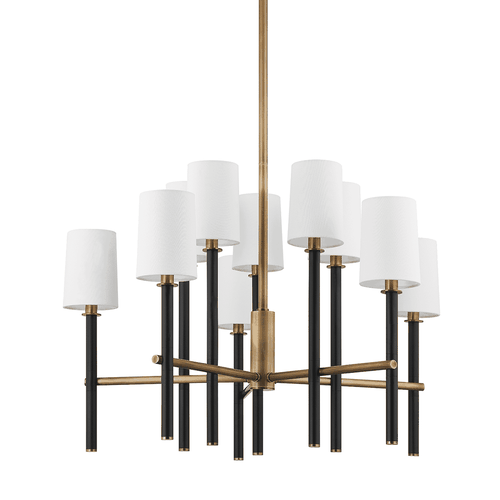 Patina Brass Ten Light Chandelier from the Belvedere Collection