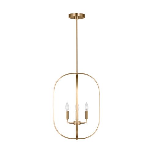 Satin Brass Chandelier from the Loretto Collection