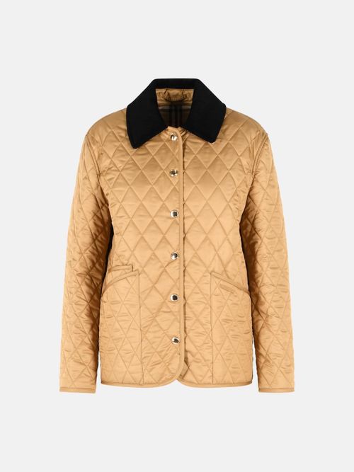 'Dranefeld' Quilted Country Jacket In 'Camel' Brown Polyester