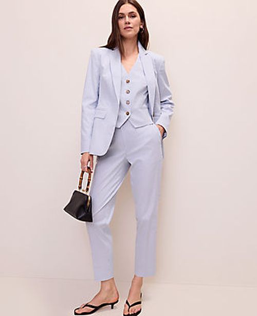 Ann Taylor The Petite Ankle Pant in Seersucker