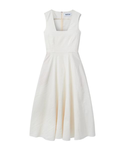 Belted cloqué midi dress