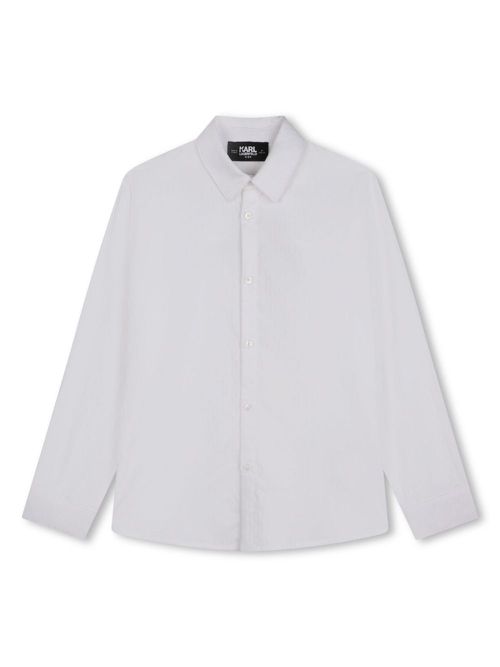 Jacquard cotton poplin shirt - White