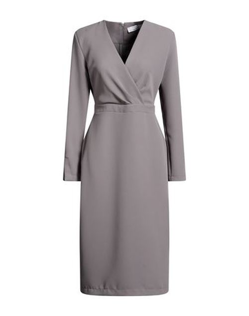 Woman Midi dress Grey Size 10 Polyester