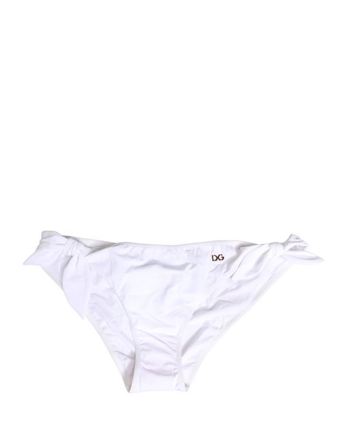 DG Logo Plaque Nylon Bikini Bottom — White