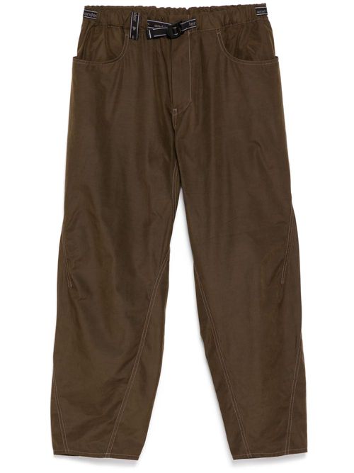 High count cloth wide pants - Brown