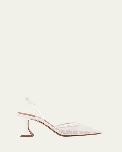 70mm Holli Floral Lace Slingback Pumps