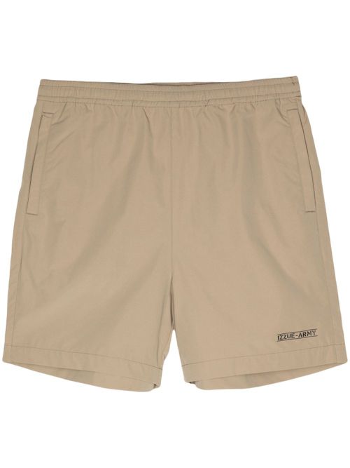 Logo patch shorts - Brown