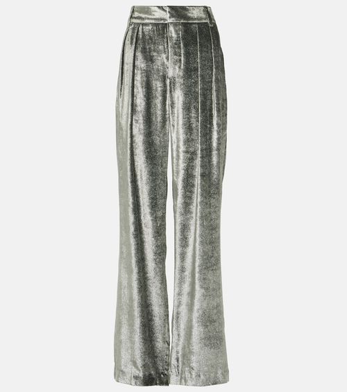 Velvet wide-leg pants