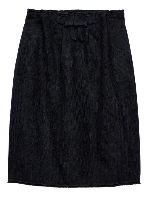 Chevron Wool Midi Skirt