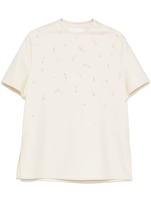 Faux-pearl T-shirt - Neutrals